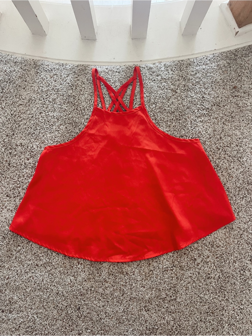 Hollister Red Satin Strappy Y2K Cami Tank